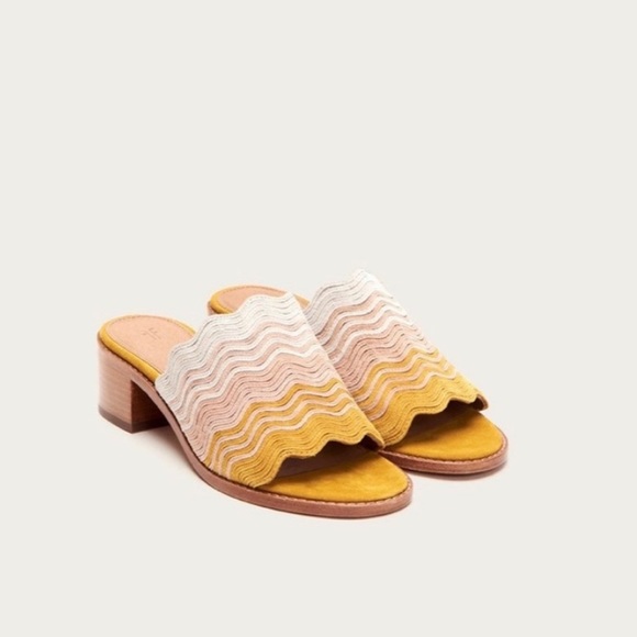 NIB! FRYE “Cindy” multicolored suede mules - Picture 1 of 13